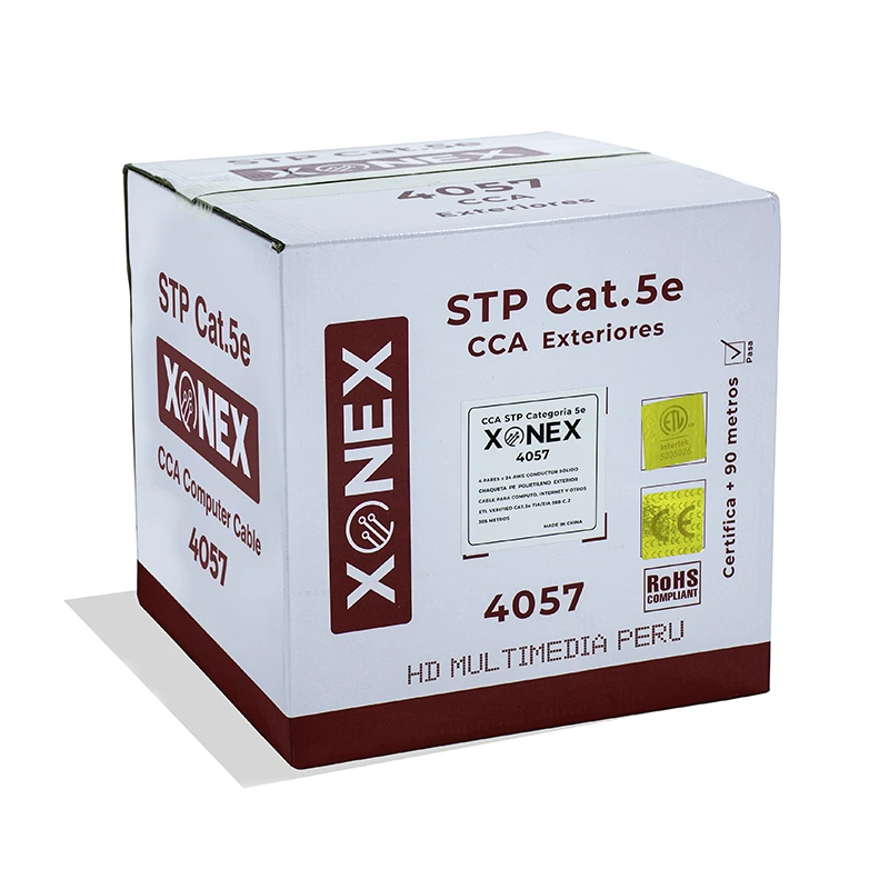 Cable de RED STP Cat5E XONEX 4057 UTP CCA Exterior UV Cable UTP Cat5e para Exteriores XONEX 4057 STP