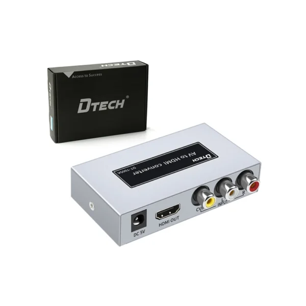 Convertidor RCA a HDMI Dtech DT-7005A RCA a HDMI Adaptador Convertidor de Video y Audio Análogo a HDMI Digital Dtech GP-DT7005A