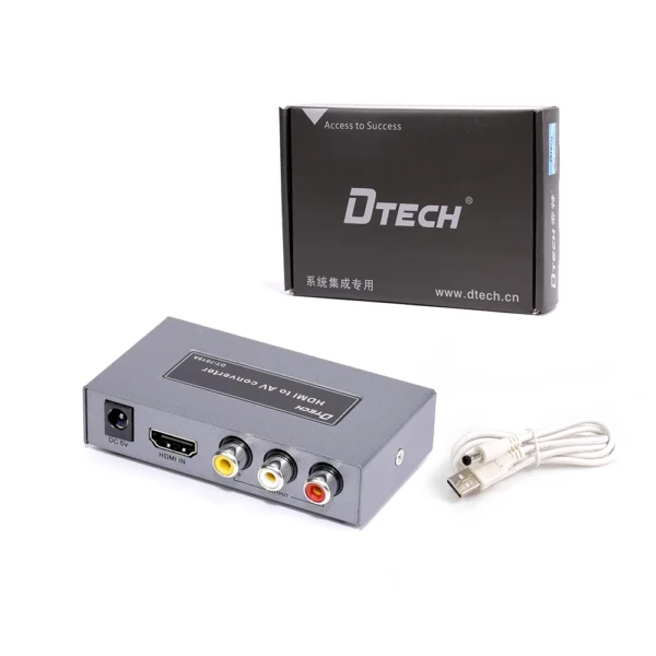 Convertidor de HDMI a RCA Dtech DT-7019A Adaptador HDMI a 3 RCA AV Convertidor Activo Dtech DP-DT7019A, Convertidor de HDMI a RCA "CBVS" - Transforma tu experiencia visual