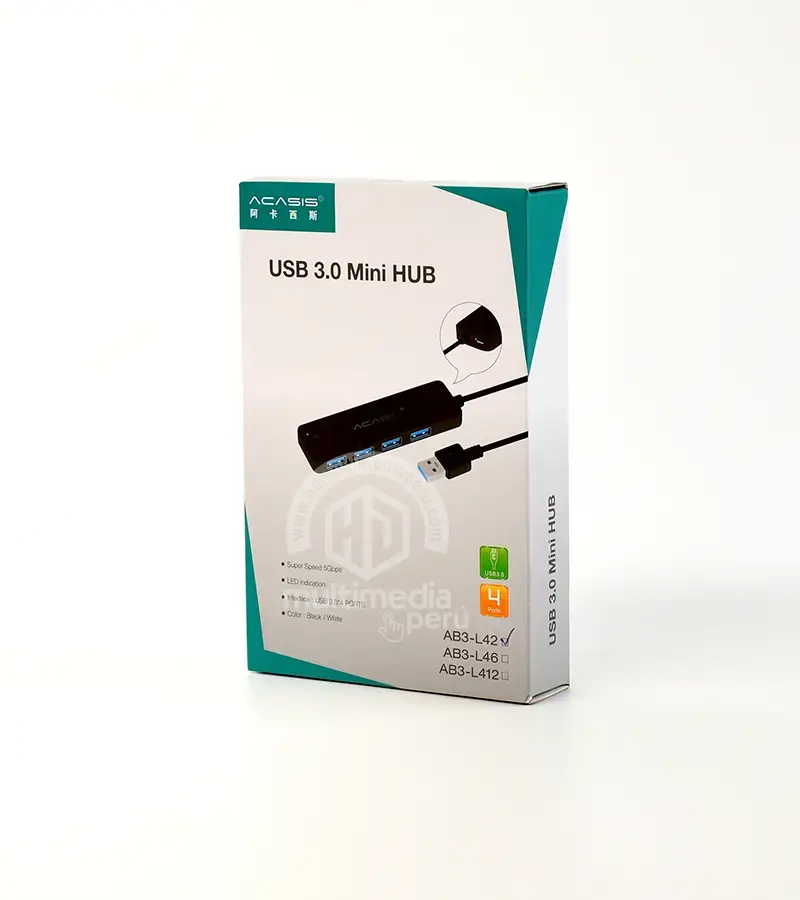 Hub USB 3.0 Acasis AB3-L42 - vendido por HD Multimedia PERU