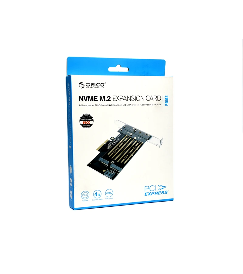 Tarjeta PCIe para Disco M.2 NVMe 3.0 y NGFF SATA Orico PDM2