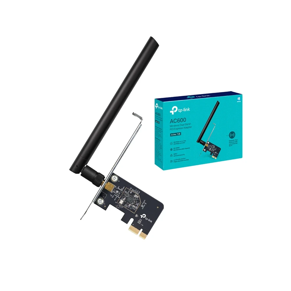 TP-Link Tarjeta PCIe WiFi AC600 para PC de escritorio, tarjeta de red  interna inalámbrica de doble banda (Archer T2E) Antena de alta ganancia