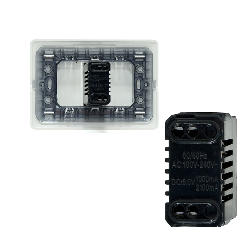 Placa de Pared USB de Carga x2 Opalux BM1116 Wall Plated con 2 Puertos USB de Carga - Opalux BM1116