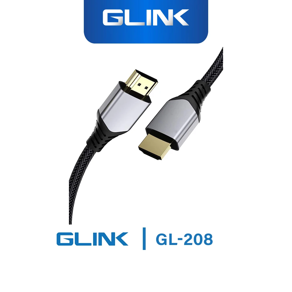 Cable HDMI de 10M 8K Glink GL-208 Cable HDMI Versión 2.1 de 10 Metros 8K de Resolución, Ultra HD, HDR, 3D vision, 48Gbps, Audio Retorno, 12 Bits - Glink 