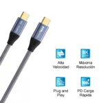 Cable USB C de 180CM 100W Glink GL-C10 Cable USB Tipo C de 1.8 Metros con Soporte de 100W Enmallado - Glink GL-C10